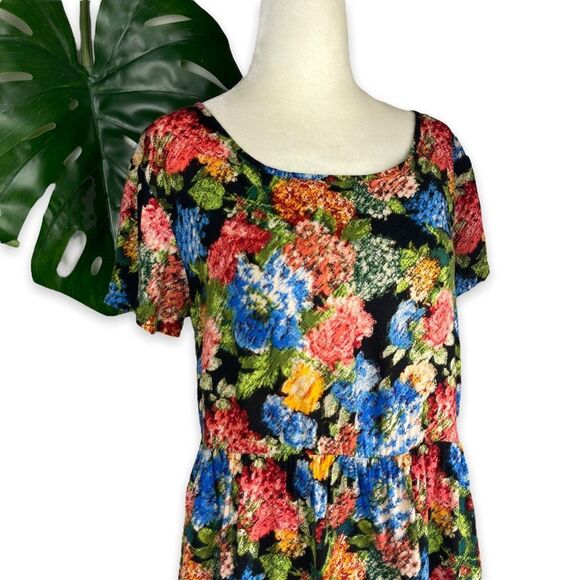 Forever 21 Y2K Watercolor Floral Tunic Dress - Picture 3 of 10